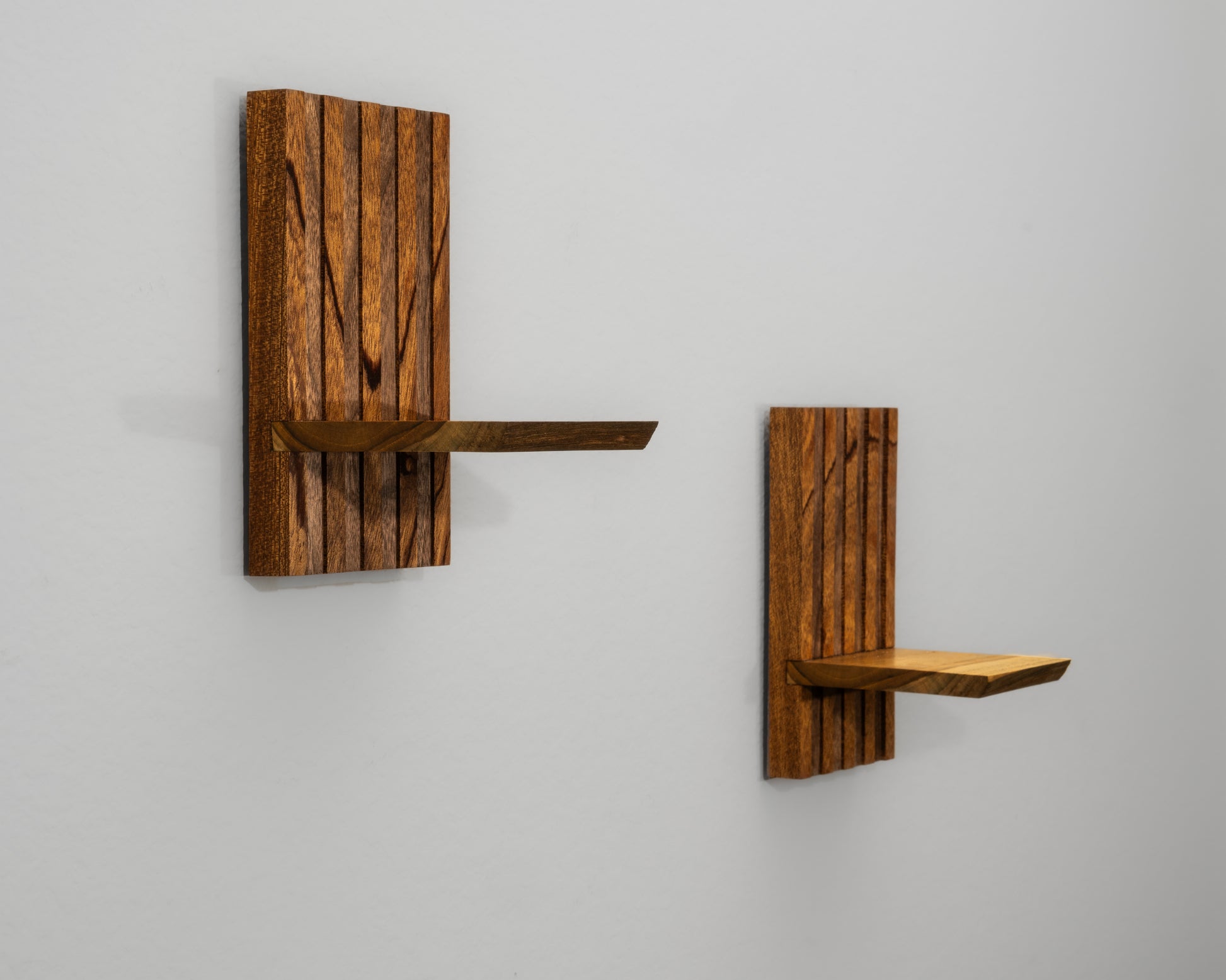 Empty Shelves Hanging On Wall