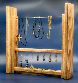 Solid Oak Jewelry Stand