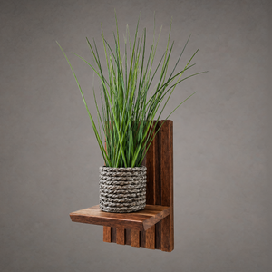 Layered Hardwood Wall Shelves – African Mahogany & Walnut with Live Edge Teak