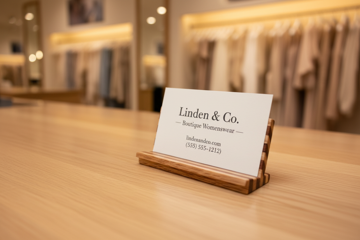 Boutique Angled View Business Card Holder